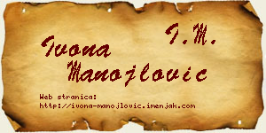 Ivona Manojlović vizit kartica